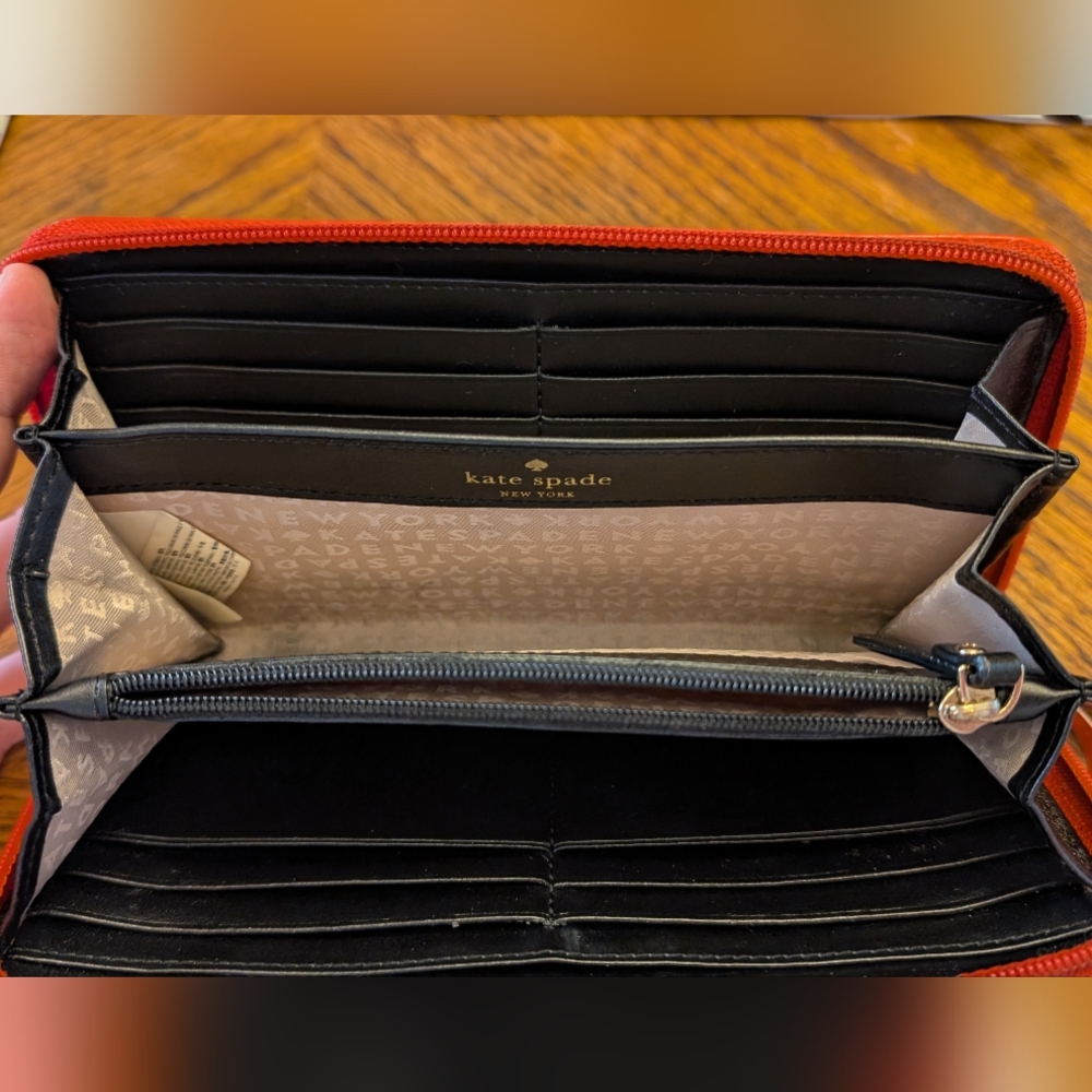Kate Spade Vibrant Red Embossed Wallet - Picture 4 of 5